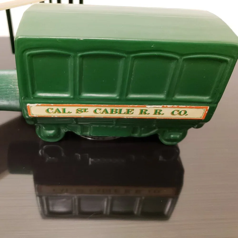 Vintage Avon San Francisco Green CABLE CAR Wild Country Scent Full Glass